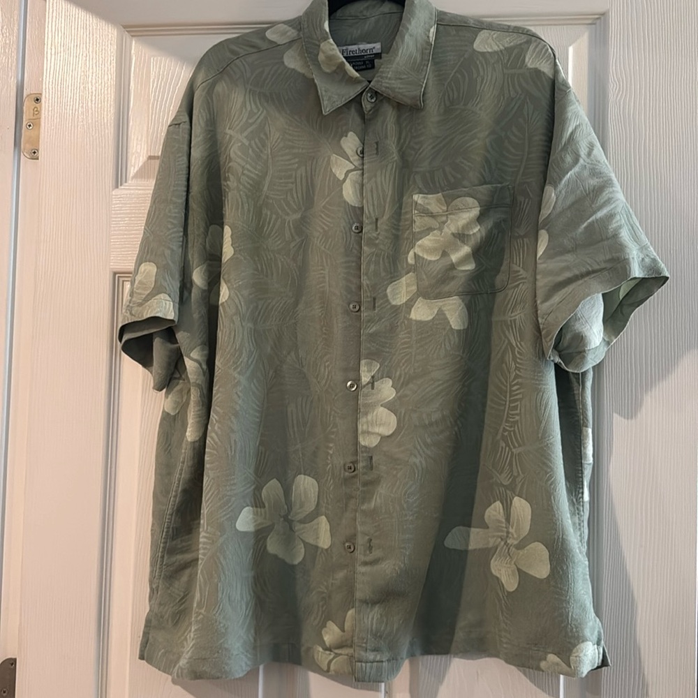 Soft green button up
